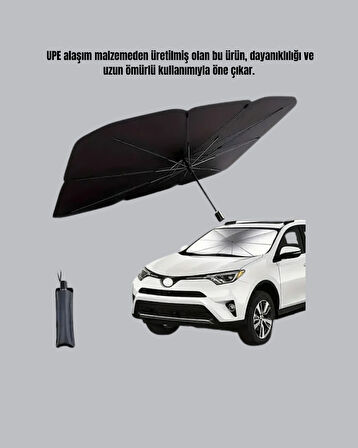 UV Korumalı Şemsiye Tipi Oto Güneşliği - Geniş Araç Uyumu