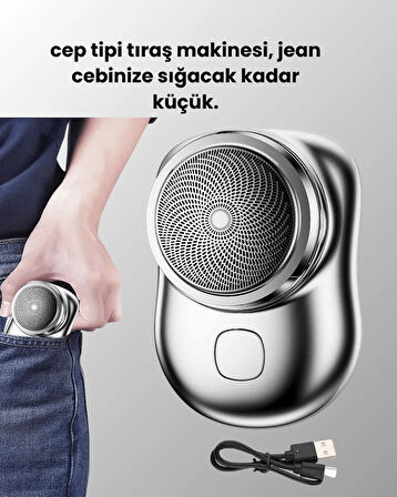 Mikro titreşim motorlu, düşük sesli, USB girişli tıraş makinesi