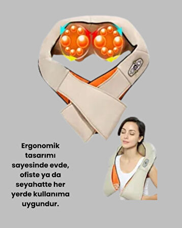 Ovmalı Isıtmalı Masaj Aleti Boyun Omuz Bel ve Ayak İçin Rahatlatıcı Etki