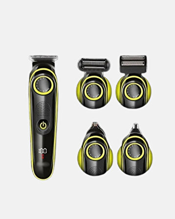 5’i 1 Arada Şarjlı Erkek Bakım Seti LED Göstergeli ve Suya Dayanıklı