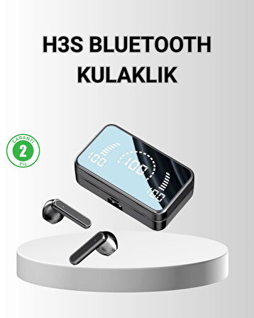 Ayna Ekranlı Bluetooth 5.1 Kablosuz Kulaklık – 3500 mAh Şarj Kutusu, Suya Dayanıklı