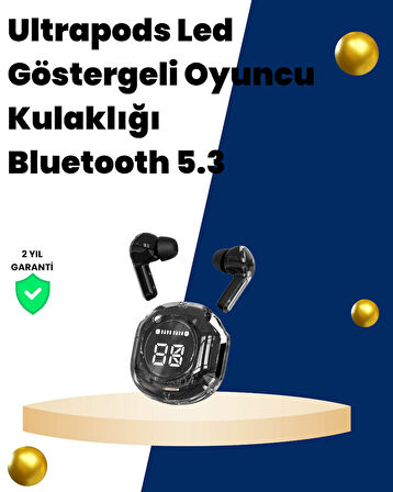 Bluetooth 5.3 Kablosuz Kulaklık 30mm Sürücü LED Ekranlı Mikrofonlu