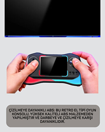 500 Oyunlu 3,5” Elde Taşınabilir Mini Oyun Konsolu – Şarjlı, TV Bağlantılı