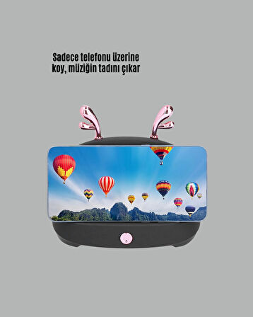 Kablosuz İndüksiyonlu Telefon Tutucu & Hoparlör – Net Ses, Kolay Kullanım