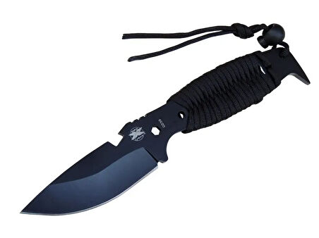 DPX Gear Assault 0238BK Kamp Bıçağı 22,5 cm - Siyah, Metal &amp;amp;amp; İpli Sap