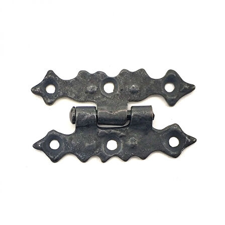 Antika Tarz Dekoratif Pirinç Yıldız Menteşe - 63x36 mm, Oksit