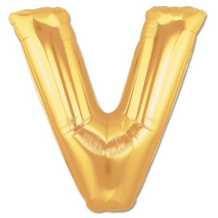 V Harf Folyo Balon Altın Renk  40 İnç Bx40