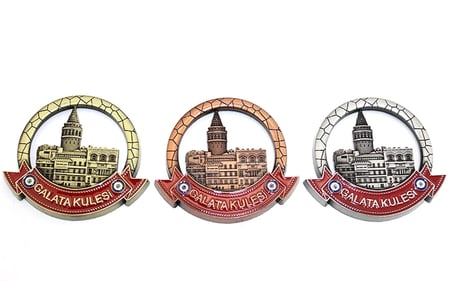 İstanbul Temalı Metal Magnet Galata Kulesi Yuvarlak Tasarım