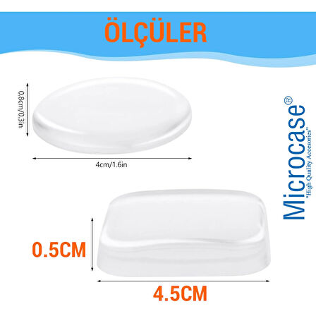 Microcase Darbe Önleyici Yapışkanlı Silikon Kapı Kolu Stoperi Tamponu Kare Tasarım - ŞEFFAF AL5005 4 Adet