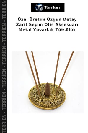 Özel Üretim Özgün Detay Zarif Seçim Ofis Aksesuarı Metal Yuvarlak Tütsülük