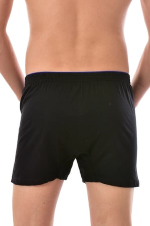 Erkek Siyah Penye Düğmeli Boxer 3'lü
