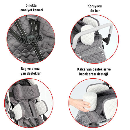 WOLLEX TRIO CP Engelli Puseti | Ayarlanabilir Yapısı ve Katlanabilir Şasesiyle Taşınabilir CP 8901-16