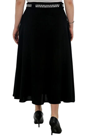 Mevlana Cepli Kemerli Kloş Astarlı Portoriko Kumas Etek