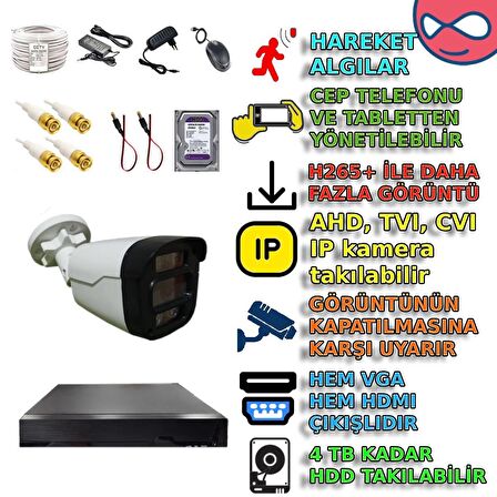 1 KAMERALI GECE RENKLİ GÖSTEREN HAREKET ALGILAMALI 500GB HDDLİ GÜVENLİK KAMERASI SETİ 504 MODELİ