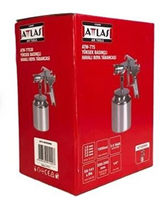 Atlas ATW-77S20 Yüksek Basınçlı Havalı Boya Tabancası 2.0 Nozul