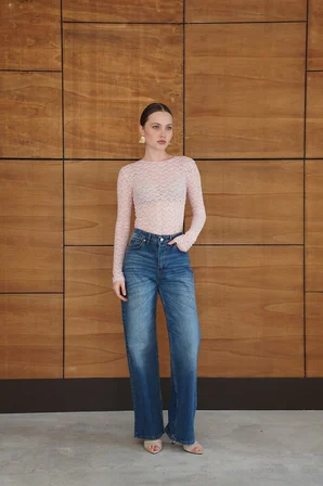 Slim Fit Dar Kalıp Pembe Bluz Uzun Kollu