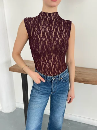 Bordo Bluz Balıkçı Yaka Ve Japone Kol
