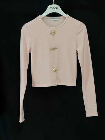 Pembe Slim Fit Bluz Uzun Düz Kollarıyla