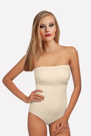 Ten Rengi Straplez Çıtçıtlı Dikişsiz Kaplı Body