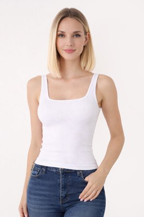 Beyaz Kare Yaka Seamless Body