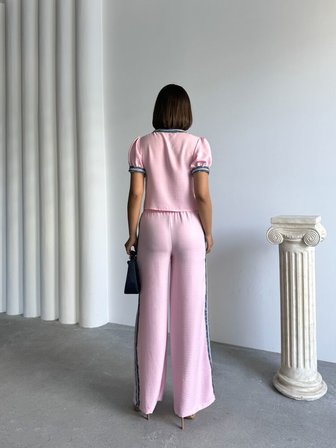 Kot Detaylı Ceket - Pembe
