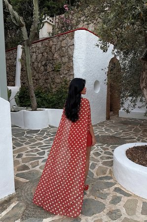 Kırmızı Yüksek Bel Bodycon Mini Etek