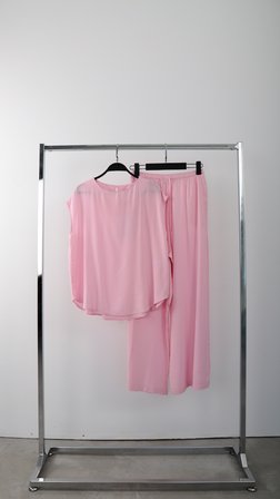 İş Ve Parti İçin Pembe Kap Kollu Bluz