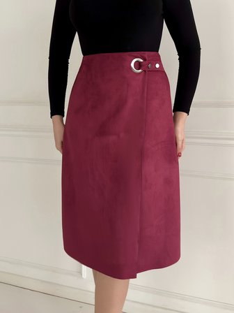 Süet Kuşgözlü Etek