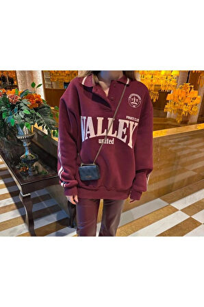 BYB BORDO WALLEY BASKILI SWEATSHİRT