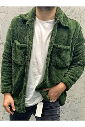 Unisex Peluş Polar Hırka Ceket