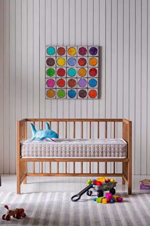 Aloe Vera Park Yatak, Bebek Yatağı, Beşik Yatağı, Anne Yanı, Oyun Parkı Yatağı, Örme Kumaşlı - 10 Cm