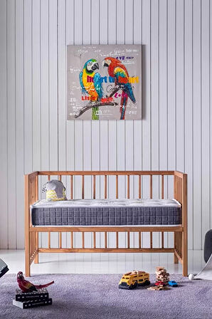 Natural Park Yatak, Bebek Yatağı, Beşik Yatağı, Anne Yanı, Oyun Parkı Yatağı, Örme Kumaşlı - 10 Cm