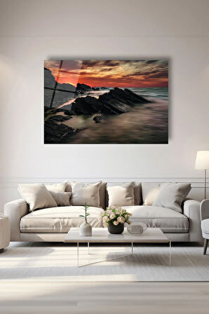 Dekoratif Duvar Tablosu Temperli Cam Tablo 72 x 46 cm