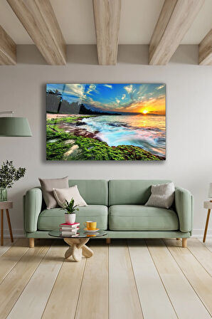 Dekoratif Duvar Tablosu Temperli Cam Tablo 72 x 46 cm