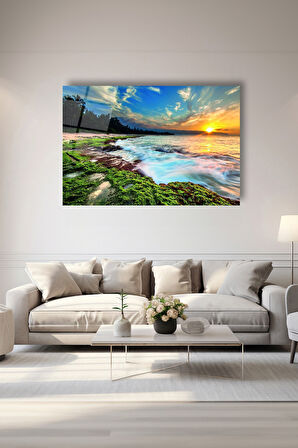 Dekoratif Duvar Tablosu Temperli Cam Tablo 72 x 46 cm