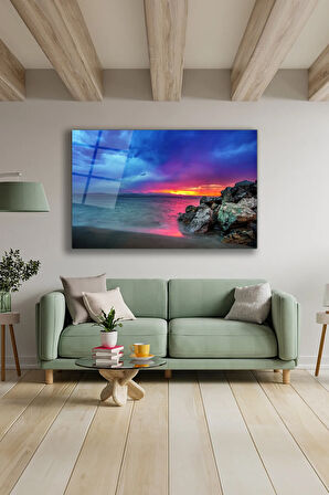 Dekoratif Duvar Tablosu Temperli Cam Tablo 72 x 46 cm