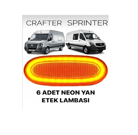 Sprinter Crafter Yan Etek Lambası Bire Bir Uyumlu Soketsiz   TAKIM SATILIR 6 ADET