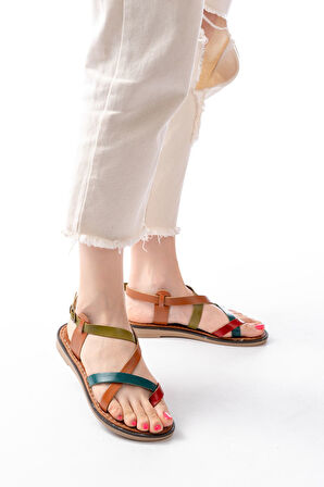 205-08 Multi Ortopedik Hakiki Deri Kadın Sandalet