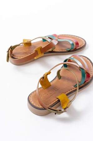 205-05 Multi Ortopedik Hakiki Deri Kadın Sandalet