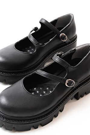 868-756 Siyah Günlük Yüksek Tabanlı Loafer Ayakkabı