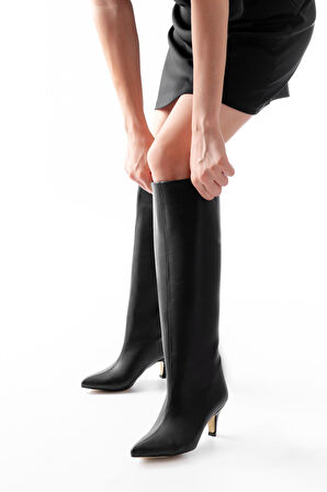 SYT-2025 Siyah Cilt  Günlük Kadın Çizme