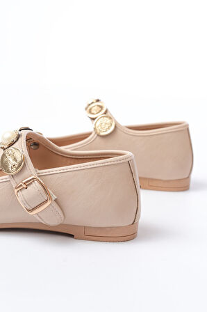 İNF-6363  Nut Baret Tokalı Günlük Kadın Ayakkabı