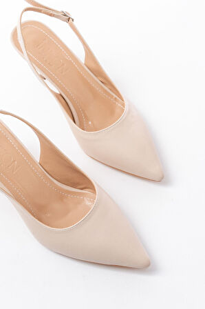 ST-1152 Bej Günlük 7 cm Topuklu Kadın Ayakkabı