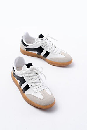 M-1004 Beyaz Bağcıklı Termo Taban Günlük Kadın Spor