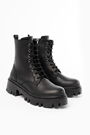 868-356 Siyah Bağcıklı Fermuarlı Günlük Kadın Bot