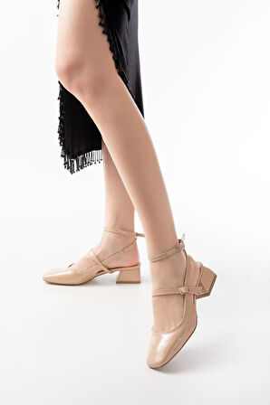 ST-003 Nut Rugan Günlük 4 cm Topuklu Kadın Ayakkabı