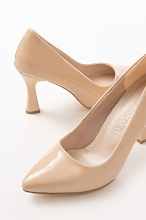 ST-001 Nut Rugan Günlük 9 cm Topuklu Kadın Stiletto Ayakkabı