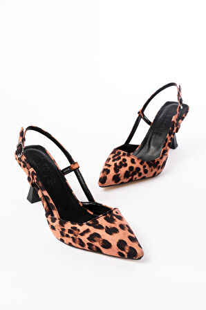 ST-002 Leopar Günlük 7 cm Topuklu Kadın Ayakkabı
