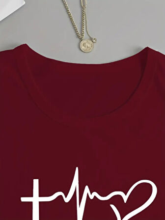 Kadın Uzun Kollu Bisiklet Yaka Desenli Vskon Bluz