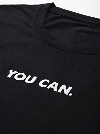 Baskılı Oversize T-shirt - Siyah